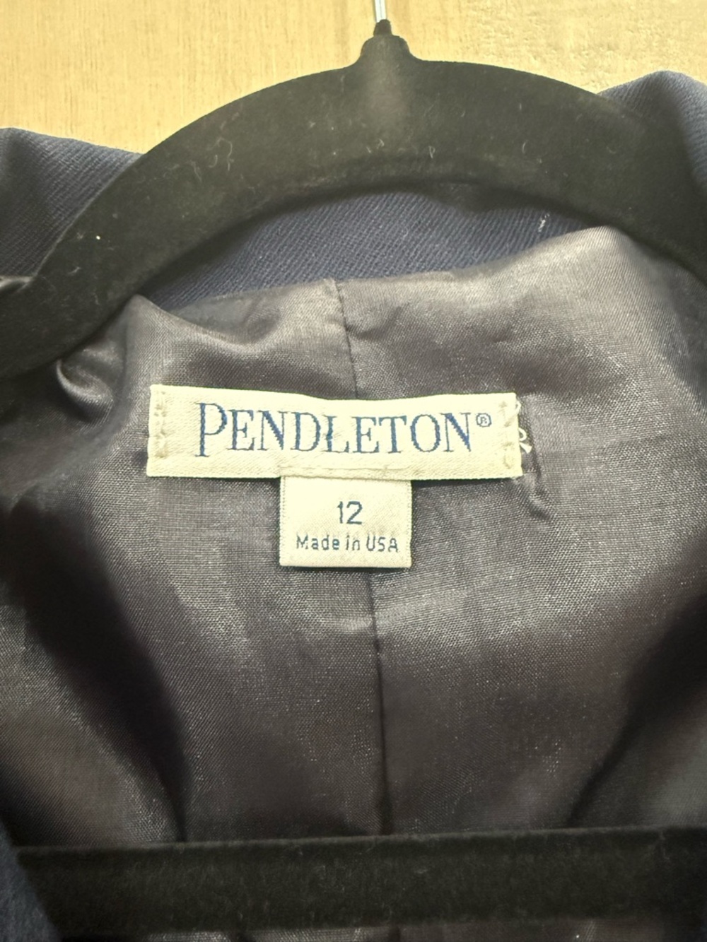 Pendleton Navy Double-Breasted Wool Trench Coat - Picture 7 of 7